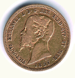 obverse: VITTORIO EMANUELE II (1849-1860) - 10 Lire 1857 To.