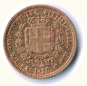 reverse: VITTORIO EMANUELE II (1849-1860) - 10 Lire 1857 To.