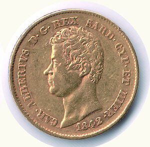 reverse: CARLO ALBERTO - 20 lire 1842 Genova