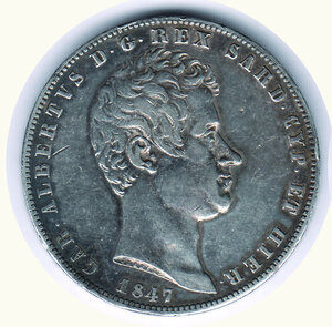 obverse: SAVOIA - Carlo Alberto - 5 Lire 1847Ge - Bei fondi.