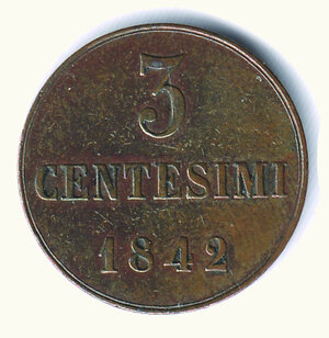 obverse: SAVOIA - Carlo Alberto - Monetazione sarda - 3 Cent 1842.