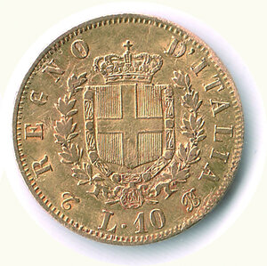 reverse: VITTORIO EMANUELE II (1861-1878) - 10 Lire 1863 - mm 18,50.