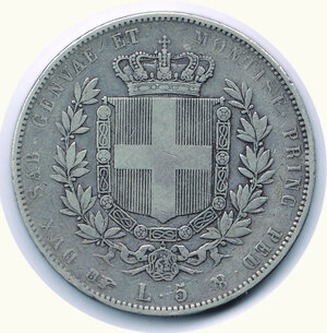 reverse: VITTORIO EMANUELE II (1849-1860) - 5 Lire 1851 Ge.