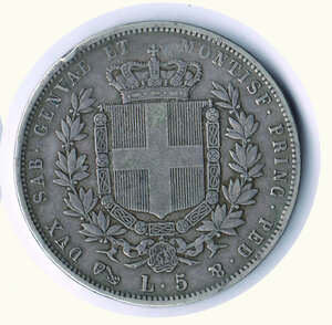 reverse: VITTORIO EMANUELE II - 5 Lire 1852 Ge.