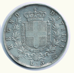 reverse: VITTORIO EMANUELE II - 5 Lire 1864 Napoli.