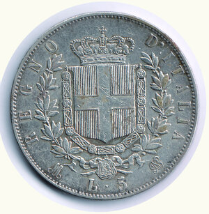reverse: VITTORIO EMANUELE II - 5 Lire 1873 Milano - Pagani 496