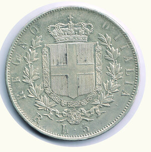 reverse: VITTORIO EMANUELE II - 5 Lire 1876.