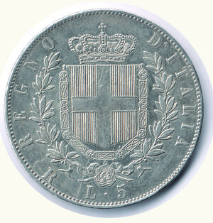 reverse: VITTORIO EMANUELE II - 5 Lire 1877 - ‘R’.