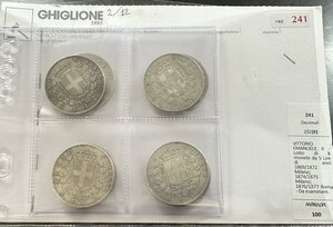 obverse: VITTORIO EMANUELE II - Lotto di 8 monete da 5 Lire