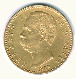 obverse: UMBERTO I (1878-1900) - 100 Lire 1883 - Colpetto ripreso.