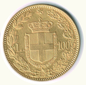 reverse: UMBERTO I (1878-1900) - 100 Lire 1883 - Colpetto ripreso.