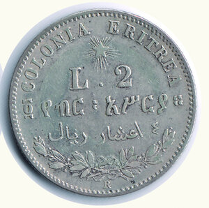 reverse: UMBERTO I - Colonia Eritrea - 2 Lire 1890