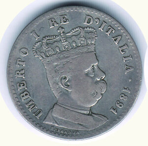 obverse: UMBERTO I - Lira Eritrea 1891.