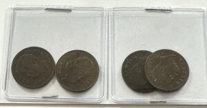 obverse: UMBERTO I - 2 Centesimi - 4 monete
