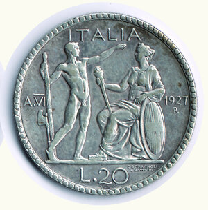 reverse: VITTORIO EMANUELE III - 20 Lire 1927