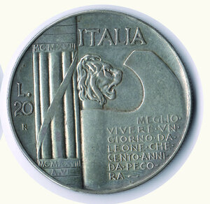 reverse: VITTORIO EMANUELE III - 20 lire 1928