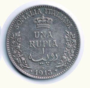 reverse: VITTORIO EMANUELE III - Somalia italiana - Rupia 1913