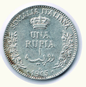 reverse: VITTORIO EMANUELE III - Somalia italiana - Rupia 1915