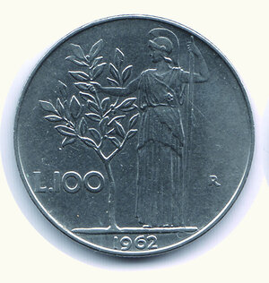 obverse: REPUBBLICA ITALIANA - 100 Lire 1962.