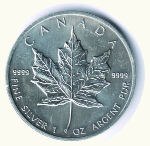 reverse: CANADA - 5 Dollari 1988 ‘Foglia d’acero’.