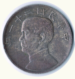 obverse: CINA - Repubblica - Sun Yat Sen - Dollar 1932