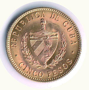 reverse: CUBA - 5 Pesos 1905.