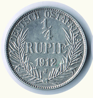 obverse: EST AFRICA IMPERIALE TEDESCA - ¼ di Rupia 1912J - K.M. 8.