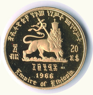 reverse: ETIOPIA - Hailé Selassié - 20 Dollari 1966 (gr 8).