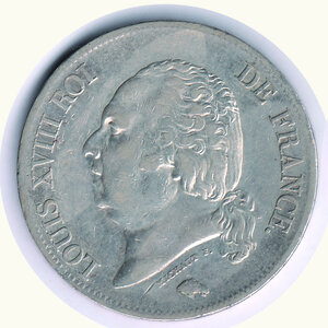 obverse: FRANCIA - Luigi XVIII - Scudo 1824 - Zecca di Lille.