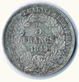 obverse: FRANCIA - 5 Franchi 1849  Cerere .