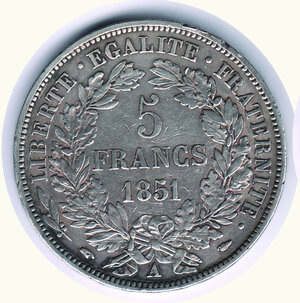 obverse: FRANCIA - 5 Franchi 1851  Cerere .