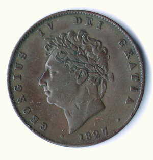 obverse: INGHILTERRA - Giorgio IV - Penny 1827.