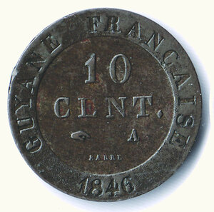 obverse: GUYANA FRANCESE - 10 Centimes 1846 - K.M. A2.