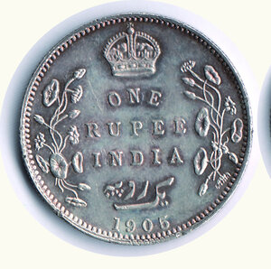 obverse: INDIA - Impero Britannico - Edoardo VII - Rupia 1905  Calcutta .