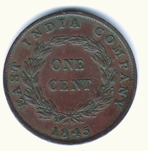 reverse: INGHILTERRA - Vittoria - Compagnia delle Indie - 1 Cent. 1845.