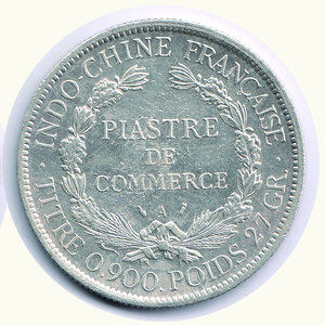 reverse: INDOCINA FRANCESE - 1 Piastra 1896 - K.m. 5a.1 - Fondi lucenti.