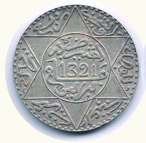 obverse: MAROCCO - ¼ Rial (2 ½ Dirhams) 1321 - K.M. Y 20.1.