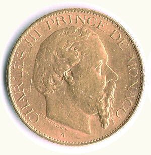 obverse: MONACO - Charles III - 20 Francs 1878