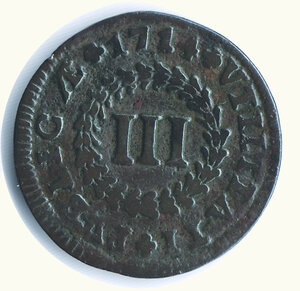 reverse: PORTOGALLO Joao V - 3 Reis 1714