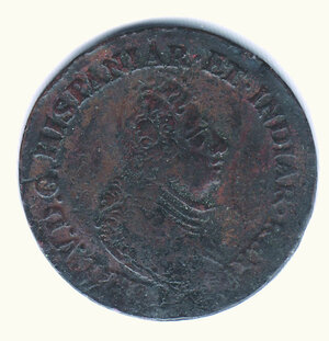 obverse: SPAGNA (NAMUR) - Occupazione spagnola del Belgio sotto Filippo V - 2 Liards 1709 - K.M. 6.