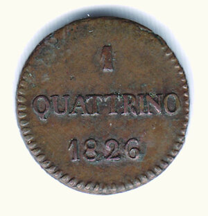 obverse: LUCCA - Carlo Ludovico (1824-1847) - Quattrino 1826.