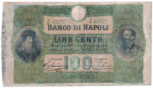 obverse: BANCO DI NAPOLI - 100 Lire - W 05977