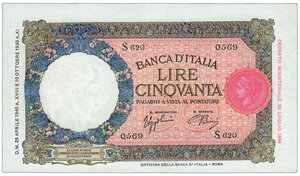 obverse: ITALIA - Regno - Vittorio Emanuele III - 50 Lire ‘Lupa’