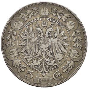 reverse: AUSTRIA. Francesco Giuseppe I. 5 Corone 1900. Ag. BB