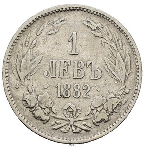 reverse: BULGARIA. 1 Lev 1882. Ag. KM#4. BB+