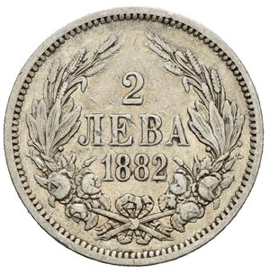 reverse: BULGARIA. 2 Leva 1882. Ag. KM#5. BB+