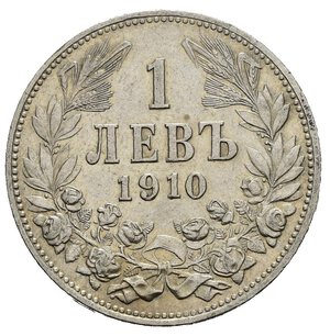 reverse: BULGARIA. Ferdinando I (1887-1918). 1 Lev 1910. Ag. qSPL