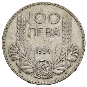 reverse: BULGARIA. Boris III (1918-1943). 100 Leva 1934. BB+