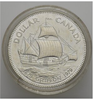 reverse: CANADA. Elisabetta II. Dollaro 1979. Ag. FDC