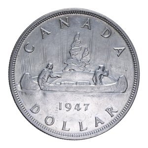 reverse: CANADA GIORGIO VI (1936-1952) 1 DOLLARO 1947 AG. 23,36 GR. BB-SPL